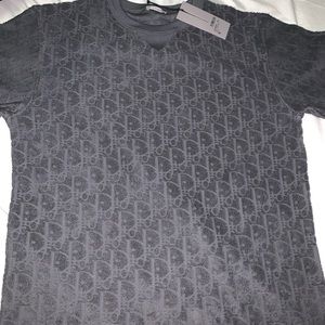Dior men oblique t shirt gray cotton